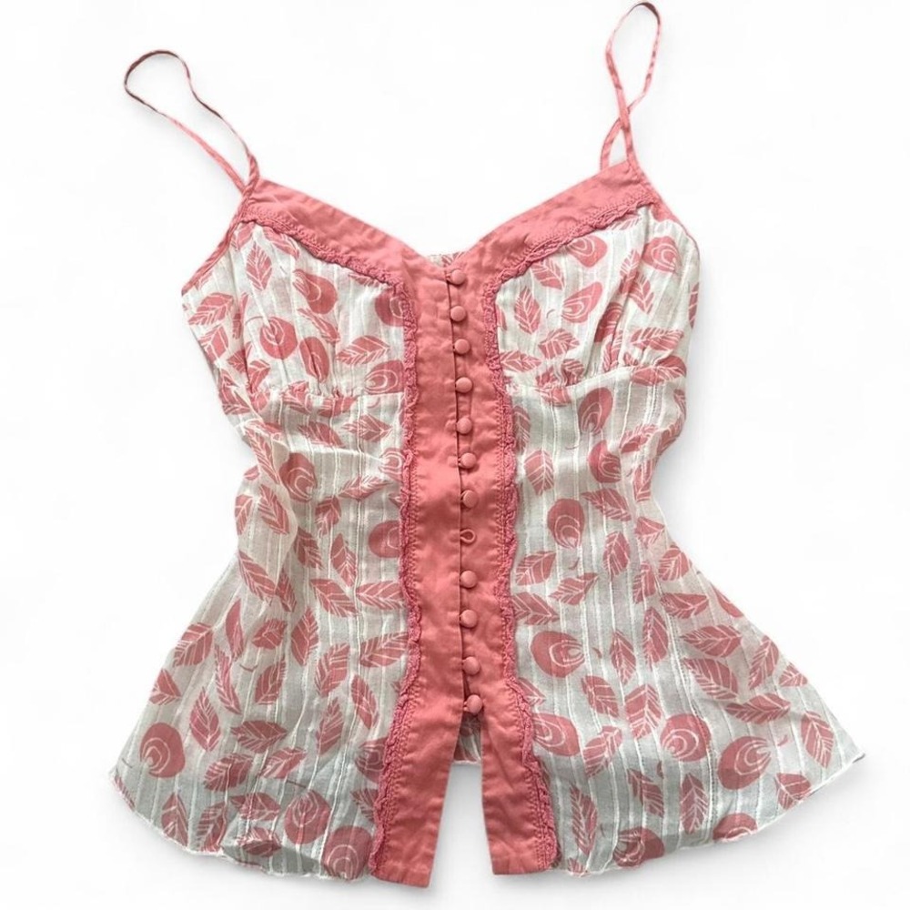 Y2K Bebe Coquette Cami Tank XS Dainty Soft Girl 2000s Preppy Mall Core Summer